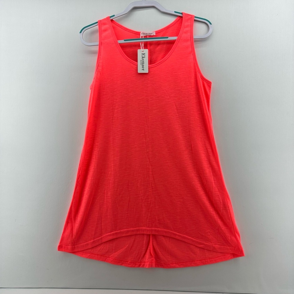 Ekouaer Women's Sleeveless Tank Top Dress Coral Pink Small NWT